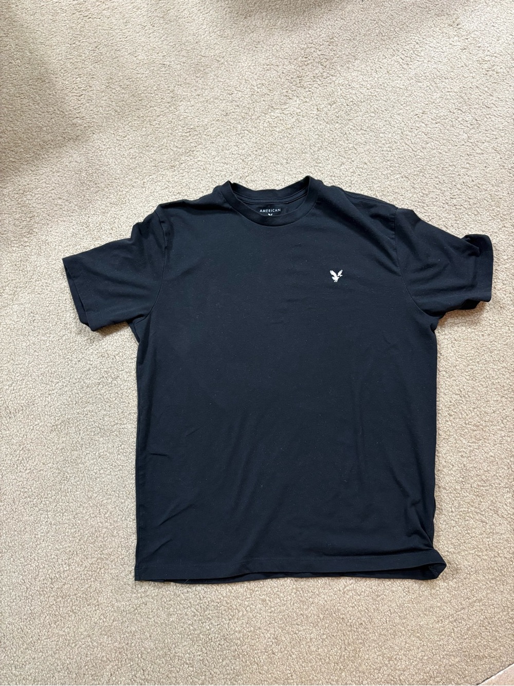 American Eagle Outfitters Black Short Sleeve Tee with White Eagle Logo